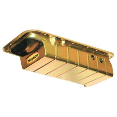 Milodon 31151 Oil Pan Steel Gold Iridite 7 qt. For Mopar Big Block B/RB/Hemi