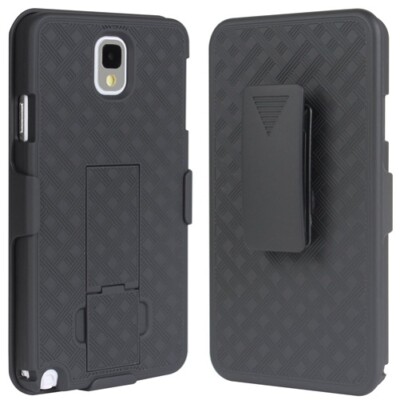 For Samsung Galaxy Note 3 - Black Hard Shell Combo Case Armor Carrying Holster