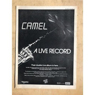 CAMEL A LIVE RECORD POSTER SIZED original music press advert for the from 1978 -