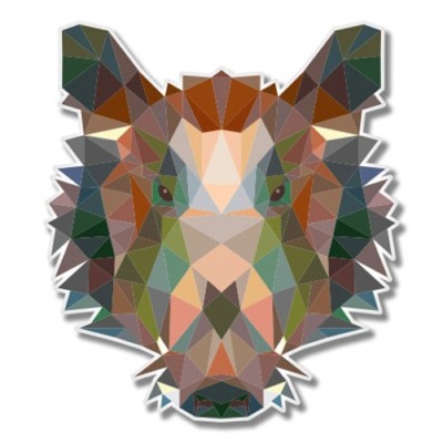 Wild Boar Triangles Modern Trendy Car Laptop Phone Vinyl Sticker  - SELECT SIZE