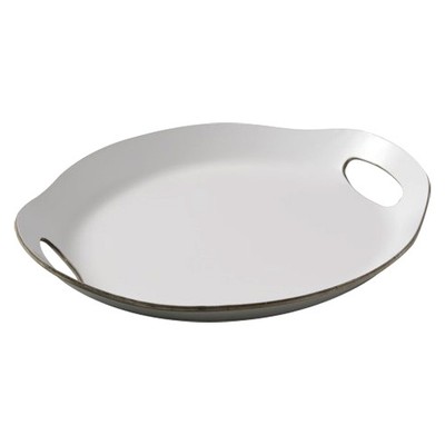 IHR Tablett aus Weidenholz oval weiß