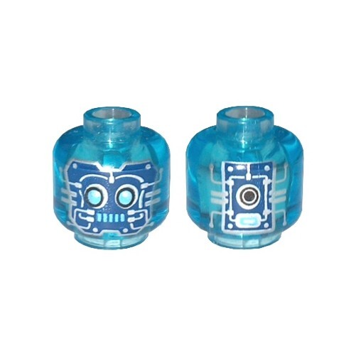LEGO - Minifigure, Head Robot Med Azure Eyes & Mouth w