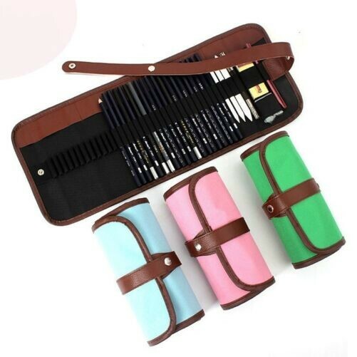 Canvas Roll Up Pencil Case Bag Wrap Holder Storage Pouch For 36/48/60/72pcs Pens