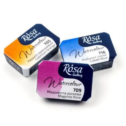 Rosa Galerie Aquarelle Peinture Ensemble Boites Simple Couleurs 2.5ml