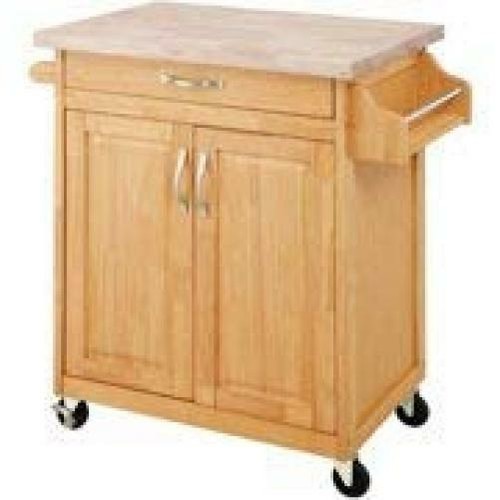 Mainstays Kitchen Island Cart, Natural. This Stylish Furniture Has a Solid...