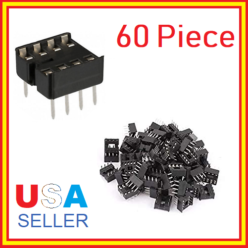 60pcs Solder Type 8PIN DIP Integrated Circuit IC Dual In-Line Sockets Adaptor