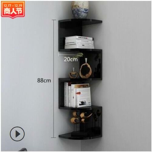 5 Tier Floating Wall Shelves Corner Shelf Storage Display Bookcase