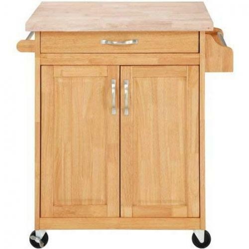Mainstays Kitchen Island Cart, Natural. This Stylish Furniture Has a Solid...
