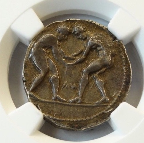 NGC XF PAMPHYLIA, ASPENDUS c.380-325BC AR SILVER STATER (10.86g)