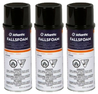 3- Pack Black Expanding Pond Waterfall Foam Sealant (3) 12 oz cans - 36 oz
