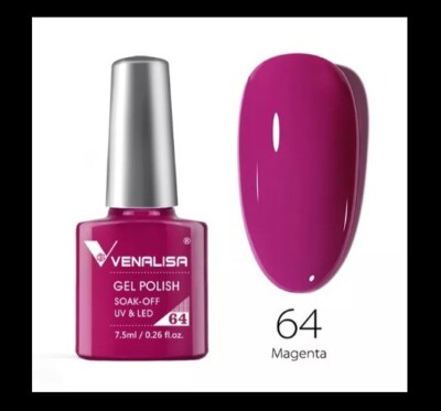 Smalto Semipermanente Magenta Fuxia Rosa Ciclamino VENALISA soakoff UV Led 7,5ml