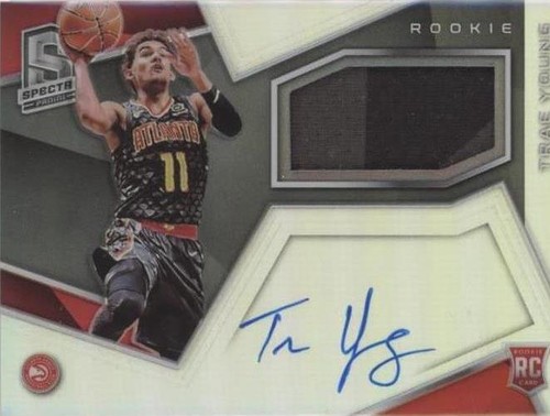 （ねぎ塩）TRAE YOUNG SPECTRA  RC AUTO /299 2018-19 Spectra Jersey TRAE YOUNG PSA 8 RC ROOKIE AUTO GU
