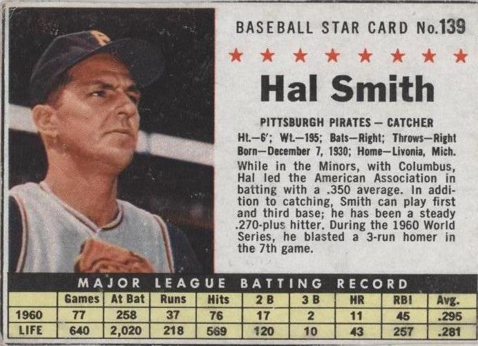 1961 Post - Hal Smith #139