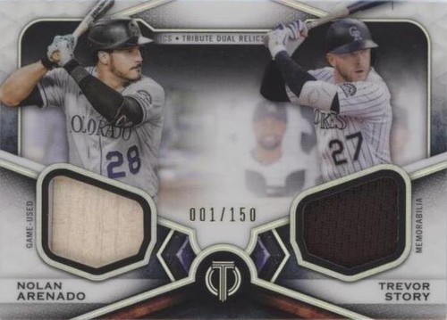 TOPPS MLBカード TRIBUTE NOLAN ARENADO TREVOR STORY ROCKIES 080/150 #DR-AS 送料無料 中古 IT2 Nolan Arenado Trevor Story 2021 Topps Tribute DR2-AS Dual