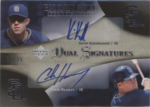 2007 Upper Deck Exquisite Rookie Signatures - Chase Headley Kevin Kouzmanoff #EDS-KH