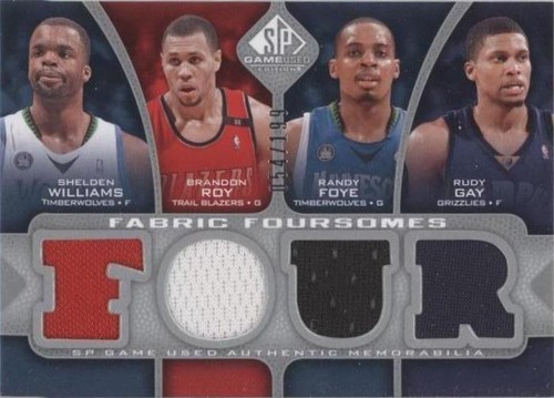 2009-10 SP Game Used - Rudy Gay/Brandon Roy/Randy Foye/Shelden Williams #F4-GFRW