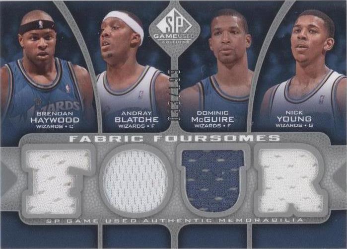 2009-10 SP Game Used - Dominic McGuire/Andray Blatche/Nick Young/Brendan Haywood #F4-HBYM