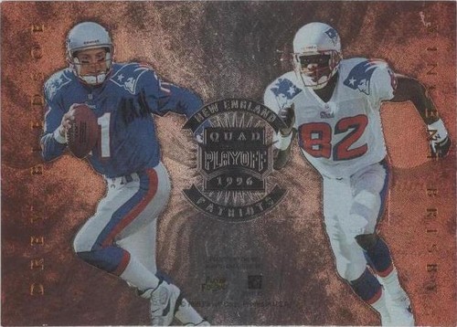 1996 Playoff Absolute Ben Coates Dave Meggett Drew Bledsoe #18