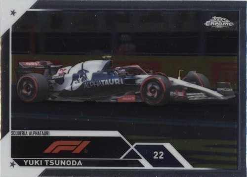 2023 Topps Chrome Formula 1 F1 Yuki Tsunoda Aqua Wave 76/150