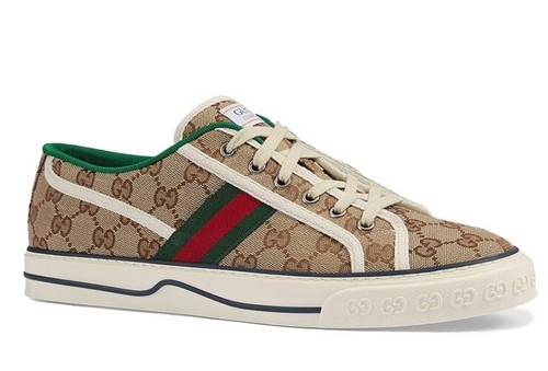 Pre-owned Gucci Men's Beige Ebony Gg Tennis 1977 /  Size 8 Under Retail $790 ? In Brown
