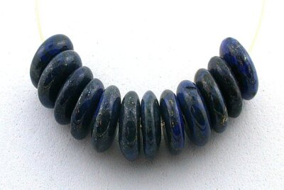 TWELVE 12.7mm To 13mm Rondelle Natural Lapis Lazuli Gemstone Bead COL8SL3
