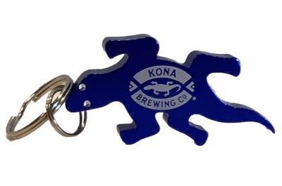 KONA Brewing Company BLUE LIZARD Shaped Metal Key Chain Bottle Opener HAWAII 51