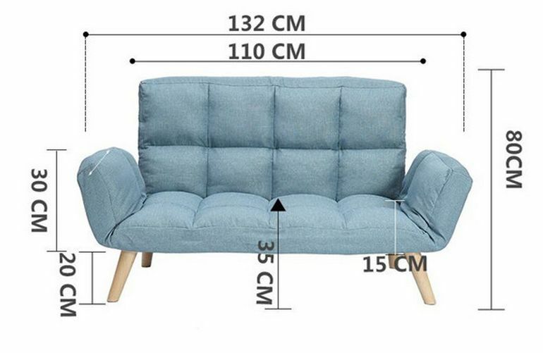 Futon Sofa Fabric Furniture For College Dorm Bedroom Studio