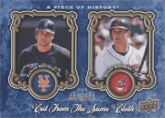 2009 Upper Deck A Piece of History - Carlos Beltran Grady Sizemore #CSC-BS