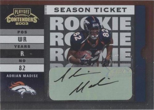 2003 Playoff Contenders Adrian Madise #175