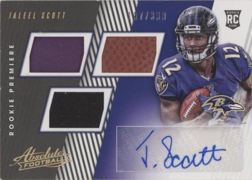 JALEEL SCOTT 2018 PANINI ABSOLUTE ROOKIE TRIPLE RELIC