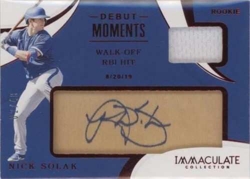 2020 Panini Immaculate Collection - Nick Solak #DM-NS