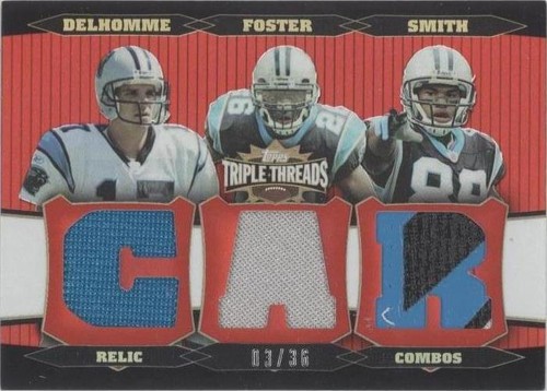 2006 Topps Triple Threads DeShaun Foster Jake Delhomme Steve Smith #TTRC54