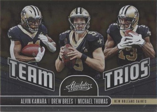 2019 Panini Absolute Alvin Kamara Drew Brees Michael Thomas #TT-NO