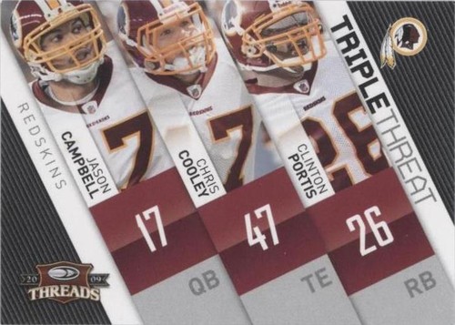 2009 Donruss Threads Chris Cooley Clinton Portis Jason Campbell #8