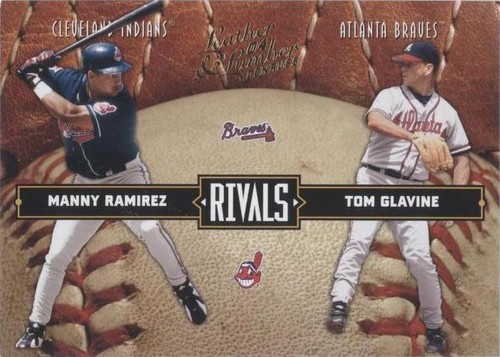 2004 Donruss Leather & Lumber - Manny Ramirez Max Ramirez Tom Glavine #LLR-22