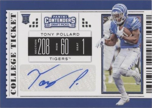 2019 Panini Contenders Draft Picks Tony Pollard #285