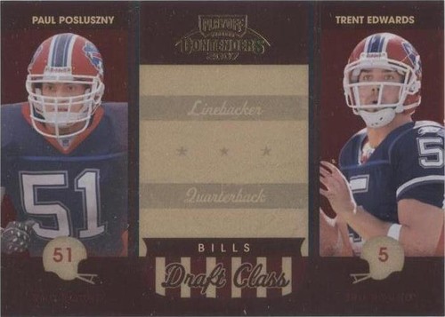 2007 Playoff Contenders Paul Posluszny Trent Edwards #DC-4