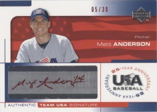 2004 Upper Deck USA Baseball 25-Year Anniversary - Matt Anderson #AND