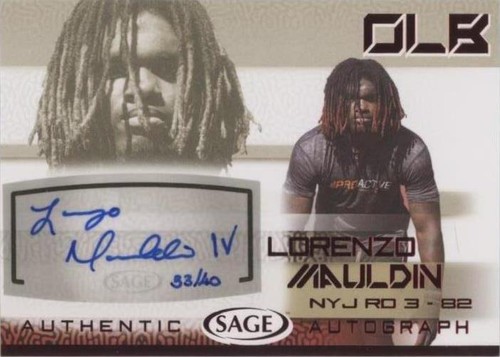 2015 Sage Autographed Lorenzo Mauldin #A37