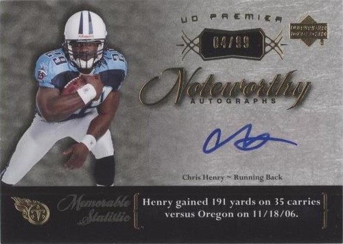 2007 UD Premier Chris Henry #N-CH