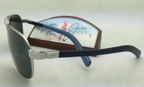 Pre-owned Maui Jim Guardrails Sunglasses Mj 327-17 Silver Frame With Polarized Grey Lenses In Gray