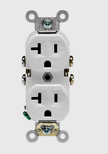 LEVITON White Thermoplastic Indoor Grounded OUTLET 20 Amp 125V...