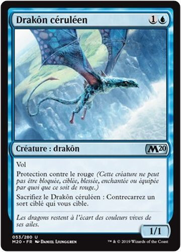 Mtg Magic M20 Fr Foil - Cerulean Drake/DrakÃ´N CÃ©RulÃ©En