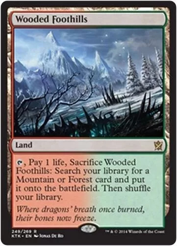 Mtg Magic Wooded Foothills English Contreforts BoisÃ©S Khans Of Tarkir 2 Availabl