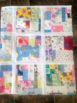 Baby Crumb Quilt Top You Finish Flannel Top Ready to Finish Add Batt and Back 12