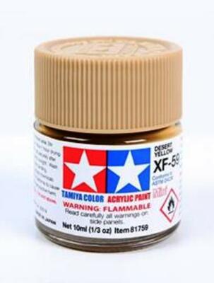 Tamiya 81759 Acrylique Modèle Peinture XF-59 Désert Jaune 10ml Pot T48 Après