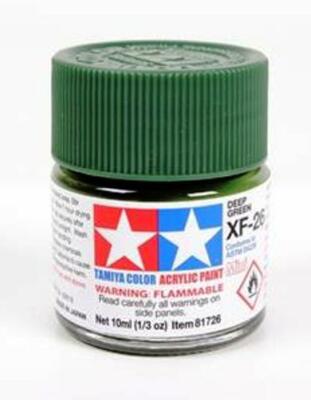 Tamiya 81726 Acrylique Modèle Peinture XF-26 Profond Vert 10ml Pot T48 Après