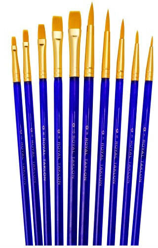 Paint Brush Kit ~ 10 Golden Taklon Paint Brushes 
