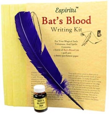  Bat's Blood writing kit 5 Sheets of Parchment Paper Included