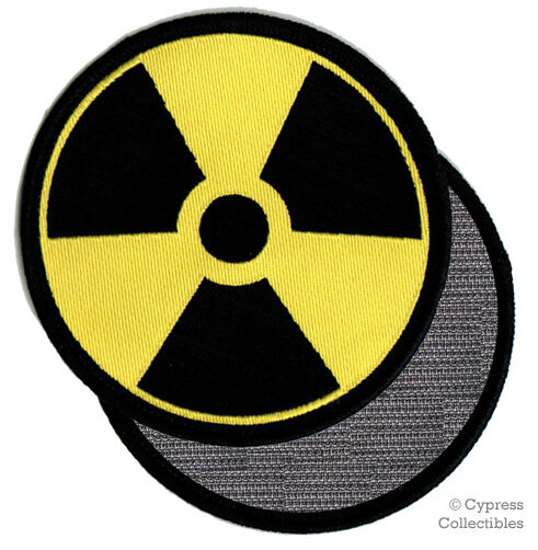 NUCLEAR RADIATION SYMBOL EMBROIDERED PATCH YELLOW LOGO w/ VELCRO® Brand Fastener